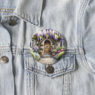 Whimsical Cottage Garden Pathway 7.5 Cm Round Badge