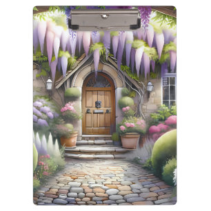 Whimsical Cottage Garden Pathway Clipboard