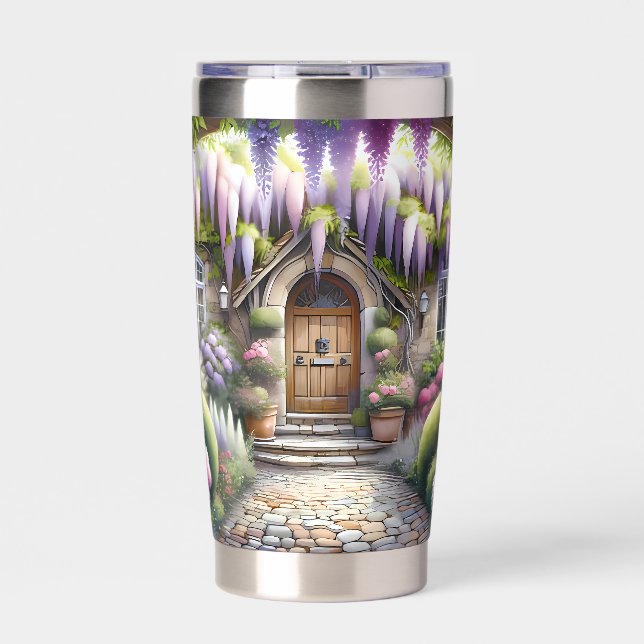 Whimsical Cottage Garden Pathway Insulated Tumbler (Front)