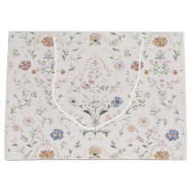 Whimsical Cottagecore Beige Watercolor Floral
