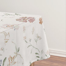 Whimsical Cottagecore Beige Watercolor Wildflower