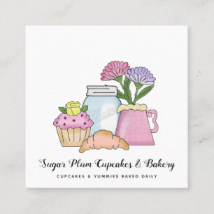 Whimsical Country Cupcakes Bakery Business Card