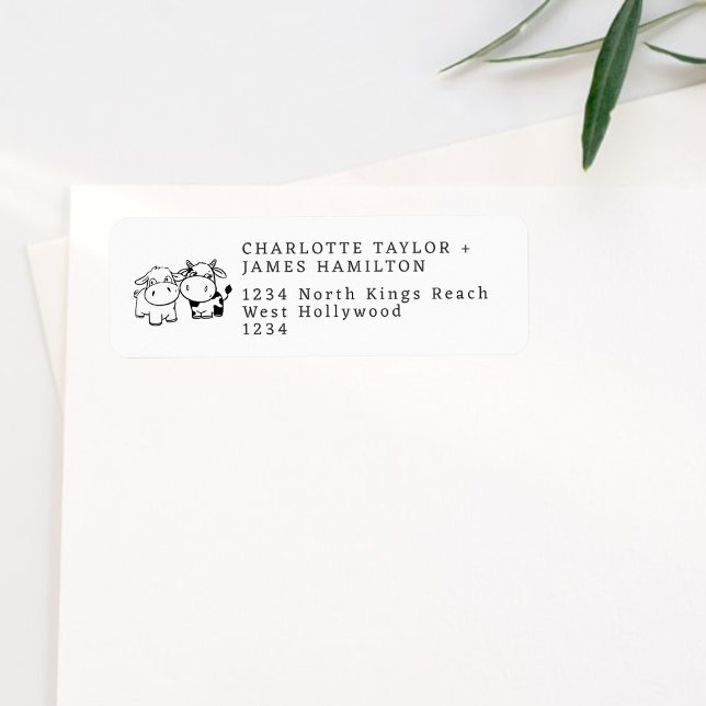 Whimsical Cow Couple We Will Say I Moo Wedding (Whimsical Cow Couple We Will Say I Moo Wedding Labels from Ricaso. Add your names & address)