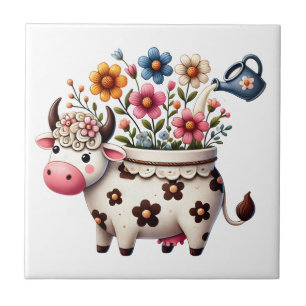 Whimsical COW Tile