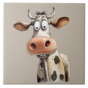 Whimsical Cow Tile
