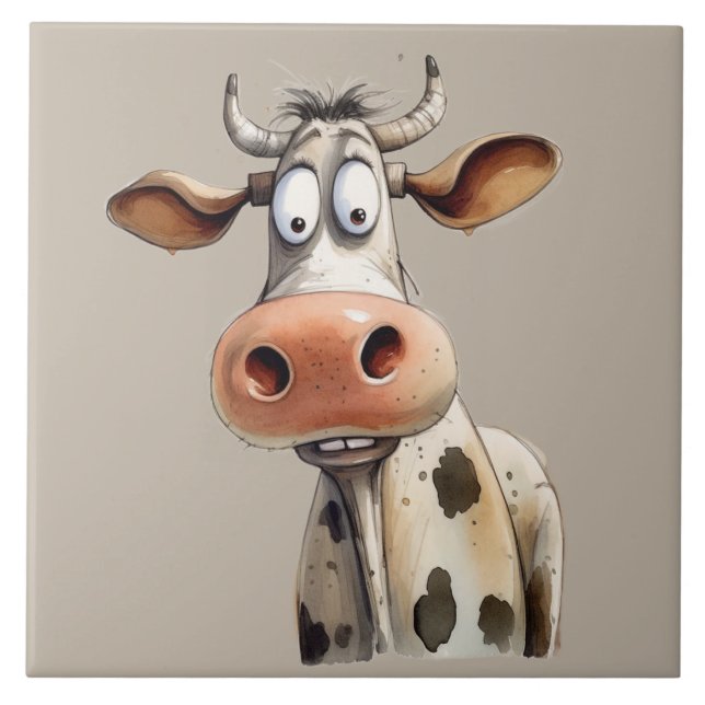 Whimsical Cow Tile (Front)