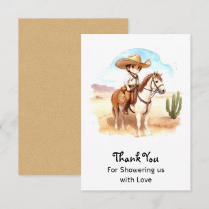 Whimsical Cowboy Adventure Baby Shower Thank You Card