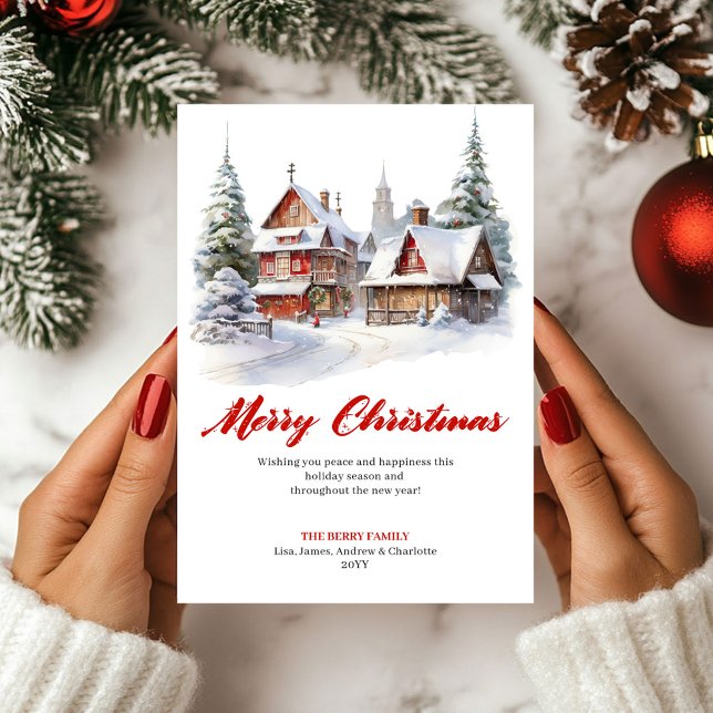 Whimsical Cozy Holiday Scene Greeting Card (Whimsical Cozy Holiday Scene Greeting Card)