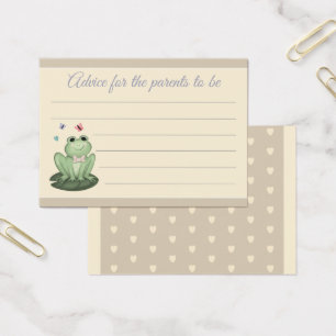 Whimsical Cream Frog Baby Shower Advice for Parent