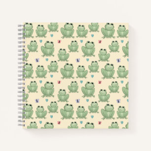 Whimsical Cream Watercolor Frog Nursery Notebook