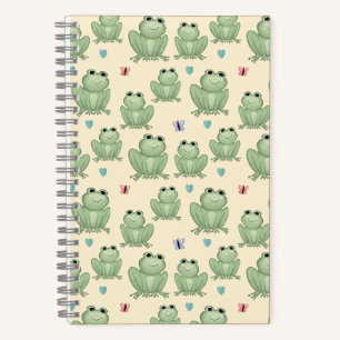 Whimsical Cream Watercolor Frog Nursery Notebook