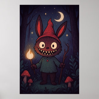 Whimsical Creature Lahuhu – Fantasy Art Poster