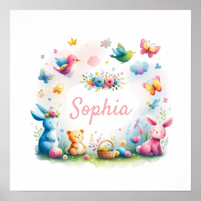 Whimsical Creatures & Florals Poster (Front)