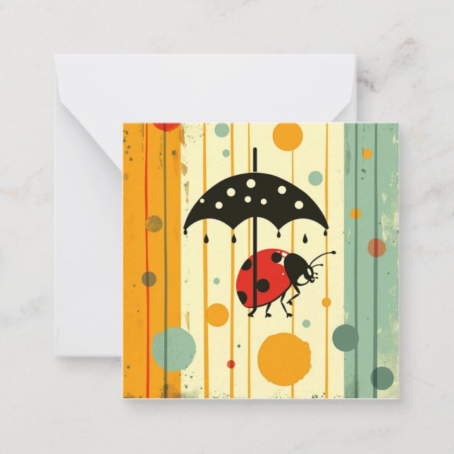 Whimsical Critters & Raindrop Ditties: Ladybug Card (Front)