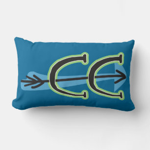 Whimsical Cross Country - CC Symbol - BLUE Lumbar Cushion