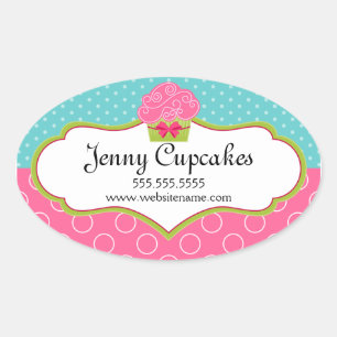 Whimsical Cupcake Bakery Box Seal