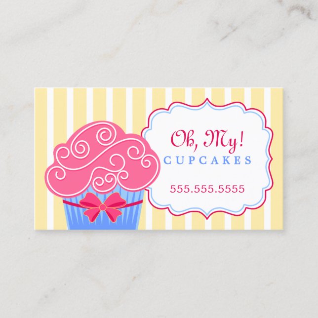 Whimsical Cupcake Bakery Business Card (Front)