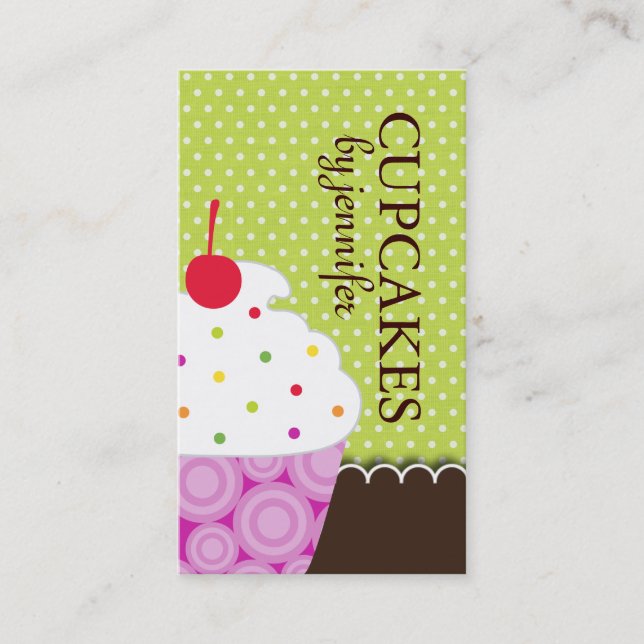 Whimsical Cupcake Business Cards (Front)
