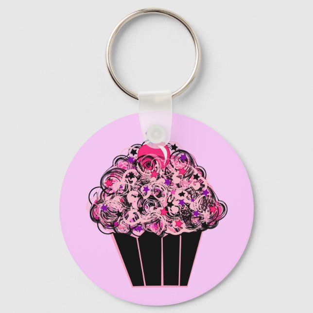 Whimsical Cupcake Key Ring (Front)