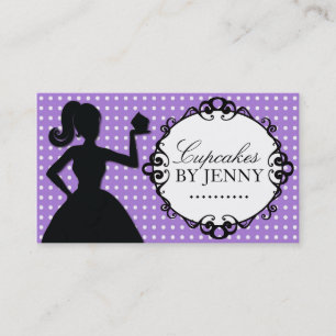 Whimsical Cupcake Silhouette Business Cards