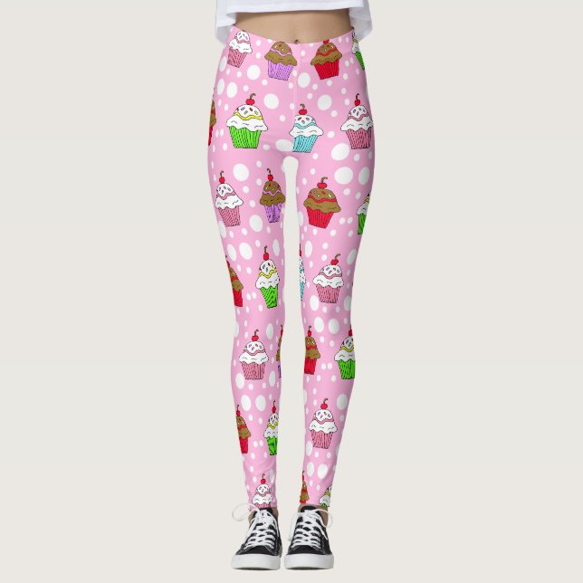 Whimsical Cupcakes Leggings (Front)