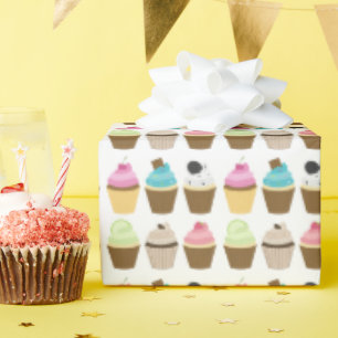 Whimsical Cupcakes Pattern Wrapping Paper