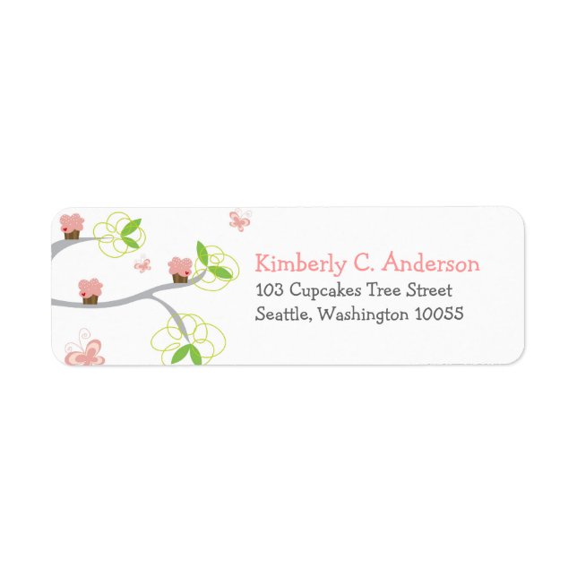 Whimsical Cupcakes Tree Butterflies Sweet Birthday (Front)