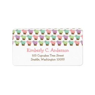Whimsical Cupcakes Tree Butterflies Sweet Birthday Label