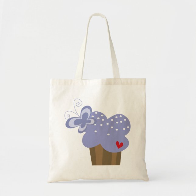 Whimsical Cupcakes Tree Butterflies Sweet Birthday Tote Bag (Front)