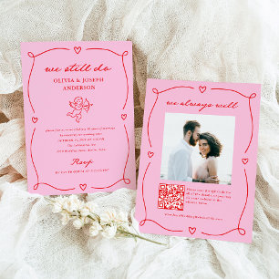 Whimsical Cupid We Still Do Wedding Vow Renewal Invitation