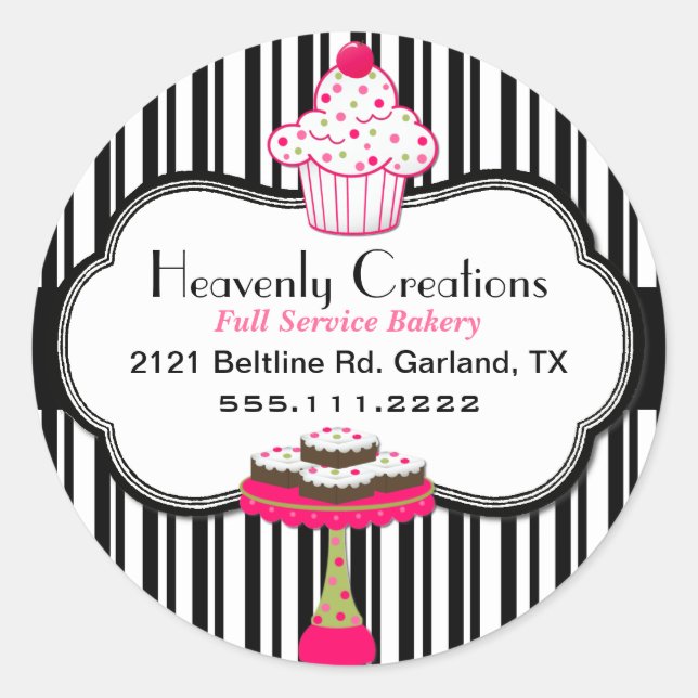 Whimsical Custom Bakery Sticker (Front)