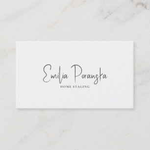Whimsical custom black typography on white business card
