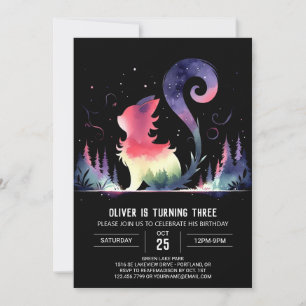 Whimsical Custom Cat Birthday Invitation