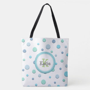 Whimsical Custom Polka Dot Tote Bag