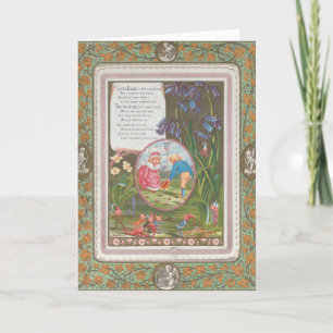 Whimsical Cute Antique Valentine, Kate Greenway Card