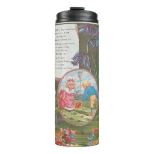 Whimsical Cute Antique Valentine, Kate Greenway Thermal Tumbler
