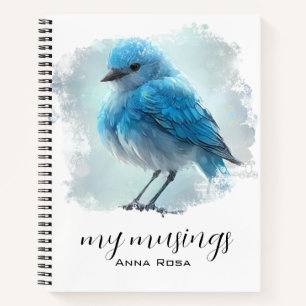 *~* Whimsical Cute Detailed Blue Bird AP54 Art Notebook