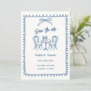 whimsical cute doodle save the date invitations
