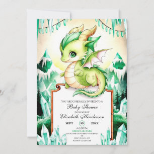  Whimsical Cute Dragon Baby Shower Invitation
