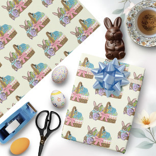 Whimsical Cute Fantasy Dragons Easter Basket Wrapping Paper