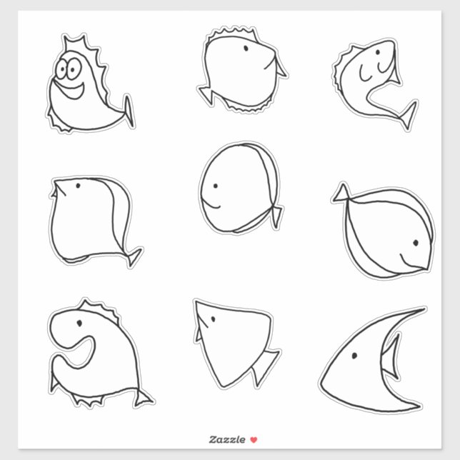 Whimsical cute fishes (Sheet)