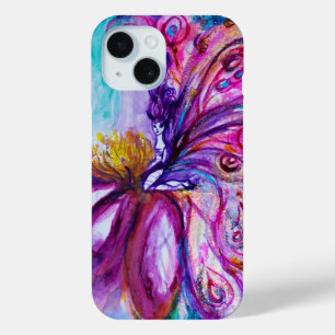 WHIMSICAL CUTE FLOWER FAIRY IN PINK,GOLD SPARKLES iPhone 15 CASE