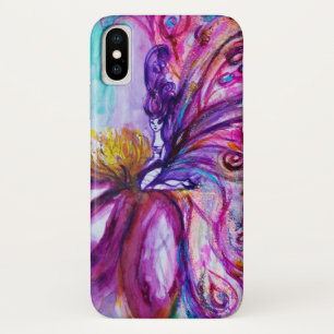 WHIMSICAL CUTE FLOWER FAIRY IN PINK,GOLD SPARKLES iPhone X CASE