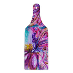 WHIMSICAL CUTE FLOWER FAIRY IN PINK,GOLD SPARKLES  CUTTING BOARD