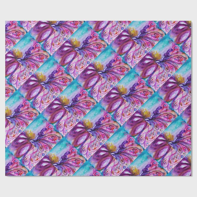 WHIMSICAL CUTE FLOWER FAIRY IN PINK,GOLD SPARKLES WRAPPING PAPER (Flat)