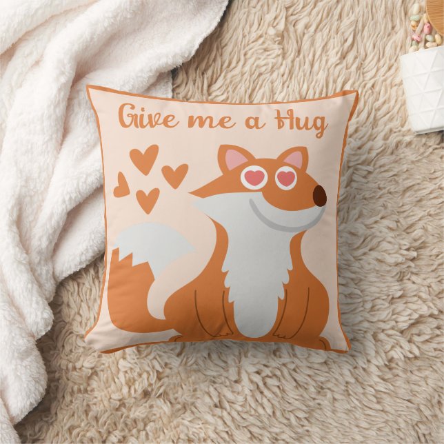 Whimsical cute fox personalised quote cushion (Blanket)