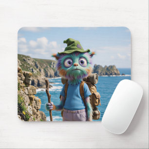 Whimsical Cute Furry Hiker Mouse Mat