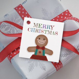 Whimsical Cute Gingerbread Merry Christmas Holiday Favour Tags