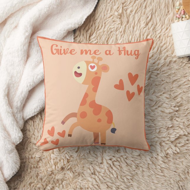 Whimsical cute giraffe personalised quote cushion (Blanket)