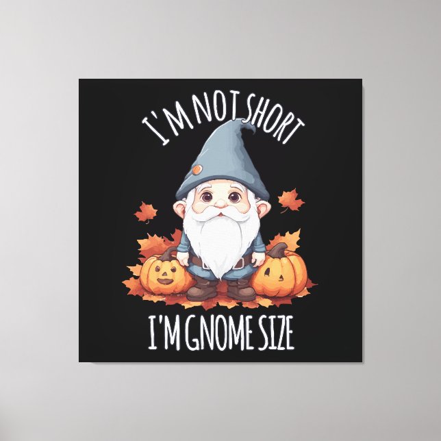 Whimsical Cute Gnome in Autumn Canvas Print (Front)